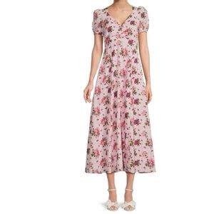 Loveshack Dandy Pink Floral A Line Dress Size 8